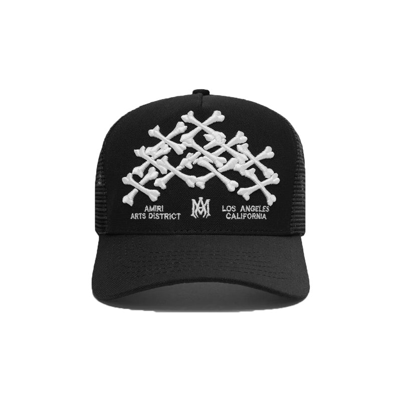 CASADEPT-AMIRI BONES STACKED TRUCKER HAT