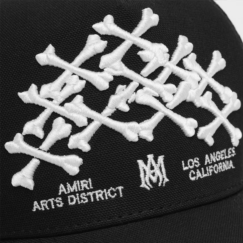 CASADEPT-AMIRI BONES STACKED TRUCKER HAT